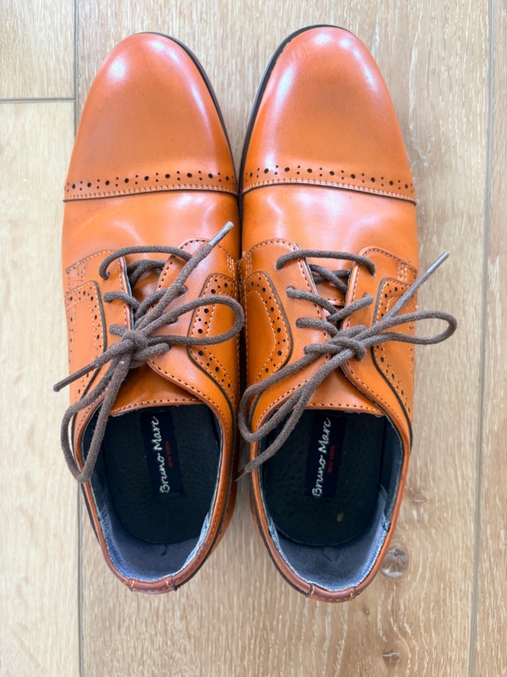 Bruno-Marc Cap-toe dress shoes big kid 6
